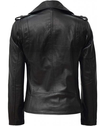 Leather Jacket Women - Real Lambskin Asymmetrical Style Casual Fashion Leather Jackets For Womens Kirsten - Black Leather Jac...