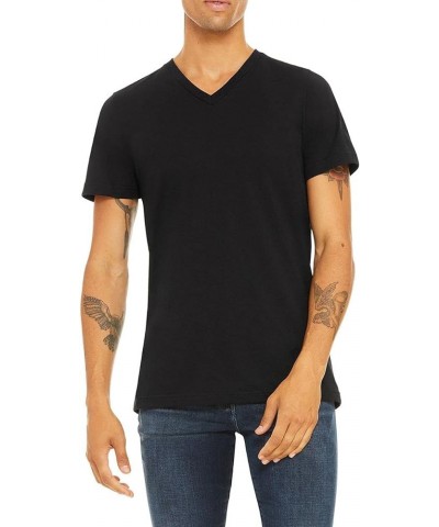 Unisex Adult Jersey Short Sleeve Tee Comfortable Soft Fitted T-Shirt 100% Combed Cotton V-Neck Tee for Unisex Black $9.41 T-S...