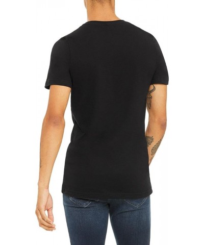 Unisex Adult Jersey Short Sleeve Tee Comfortable Soft Fitted T-Shirt 100% Combed Cotton V-Neck Tee for Unisex Black $9.41 T-S...