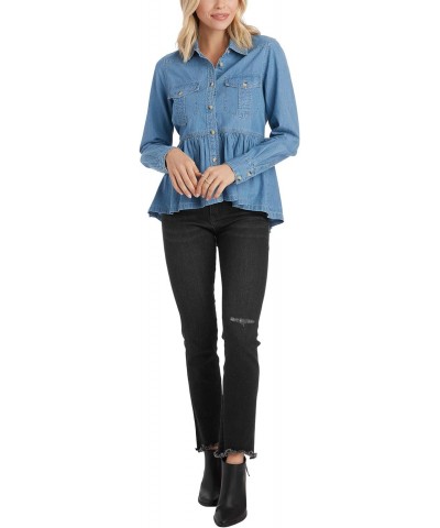 Women's Hayden Peplum Top, Blue, Small $25.95 T-Shirts