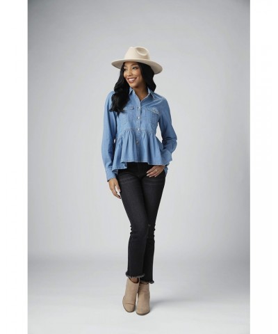 Women's Hayden Peplum Top, Blue, Small $25.95 T-Shirts