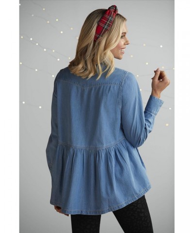 Women's Hayden Peplum Top, Blue, Small $25.95 T-Shirts