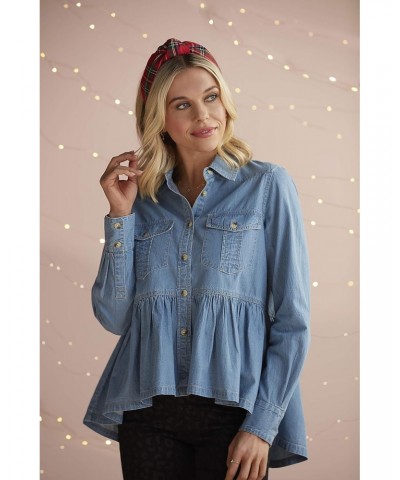 Women's Hayden Peplum Top, Blue, Small $25.95 T-Shirts