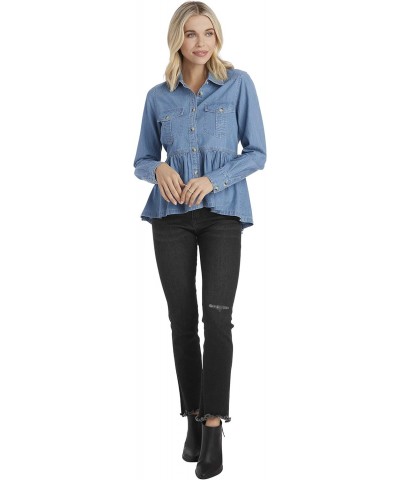 Women's Hayden Peplum Top, Blue, Small $25.95 T-Shirts