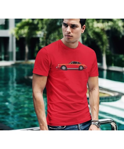 Porsche 911 Illustration T Shirt Sports Car T Shirt Red $12.22 T-Shirts