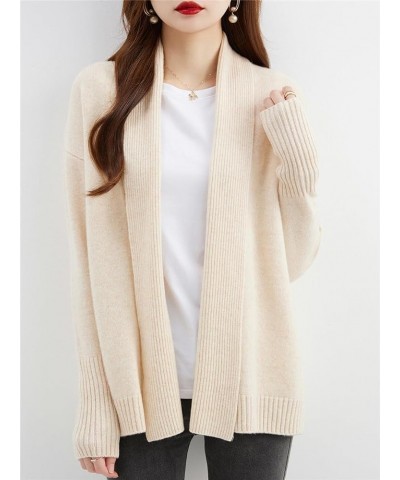 Women's Merino Wool Cardigans Sweater Vintage Warm Soft Long Sleeve Knitted Sweaters Black $47.25 Sweaters