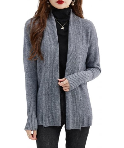 Women's Merino Wool Cardigans Sweater Vintage Warm Soft Long Sleeve Knitted Sweaters Black $47.25 Sweaters