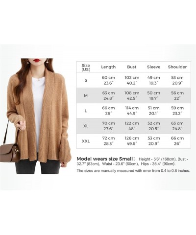 Women's Merino Wool Cardigans Sweater Vintage Warm Soft Long Sleeve Knitted Sweaters Black $47.25 Sweaters