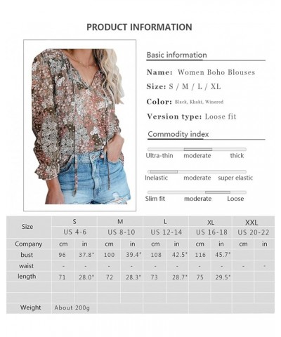 Womens Summer Cute Floral Ruffle Short Sleeve and Long Sleeve V Neck Casual Boho Loose Ladies Tops Shirts Blouses Y-black $11...