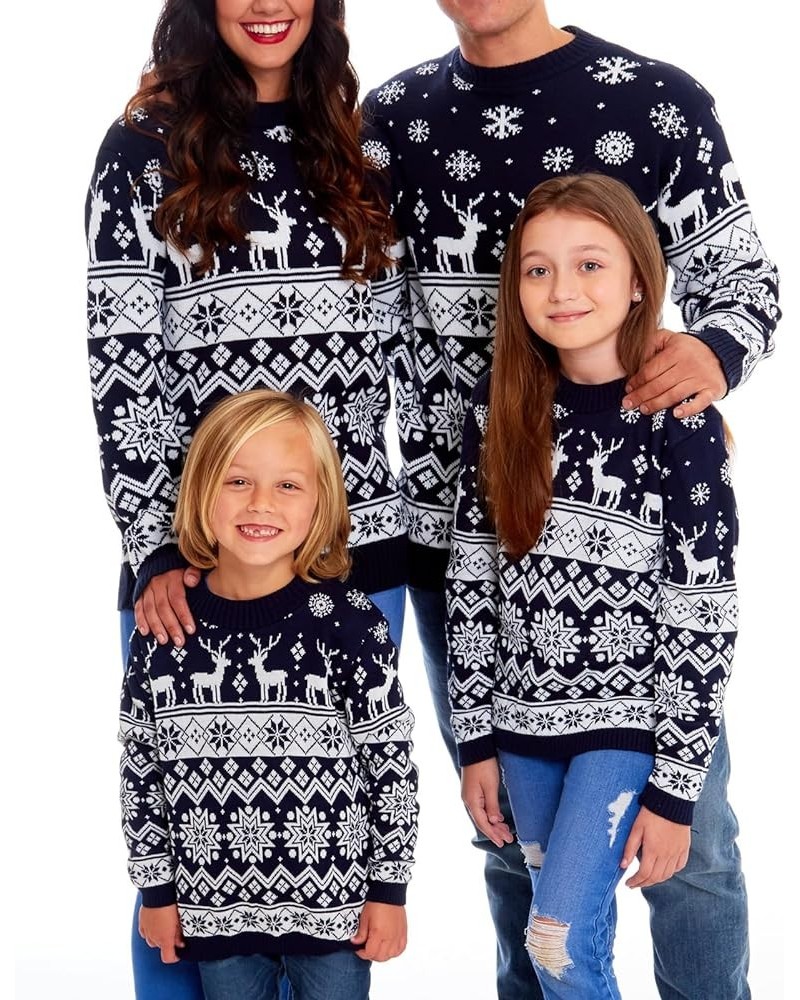 Family Christmas Sweaters Matching Ugly Christmas Sweater Long Sleeve Reindeer Snowflakes Holiday Knit Pullover Tops Men Snow...