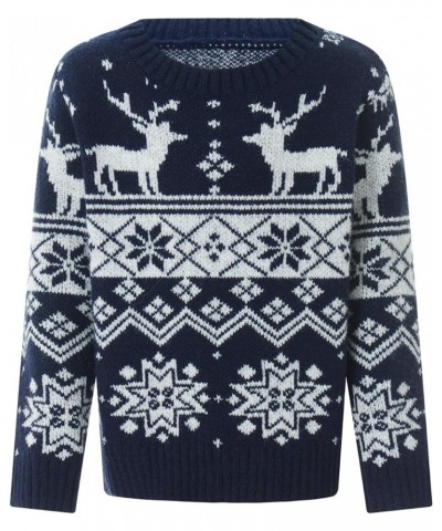 Family Christmas Sweaters Matching Ugly Christmas Sweater Long Sleeve Reindeer Snowflakes Holiday Knit Pullover Tops Men Snow...