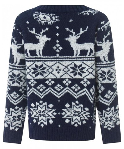 Family Christmas Sweaters Matching Ugly Christmas Sweater Long Sleeve Reindeer Snowflakes Holiday Knit Pullover Tops Men Snow...