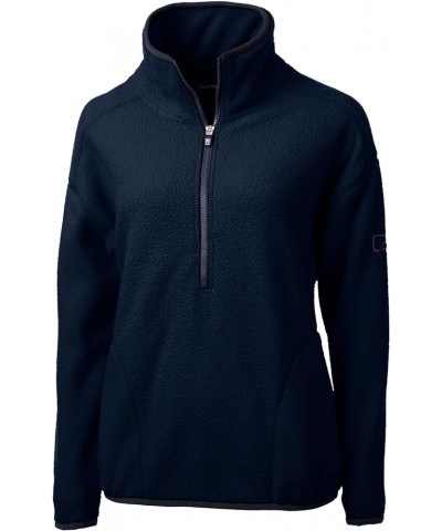 Cascade Eco Womens Sherpa Fleece Pullover Navy Blue $43.87 Jackets