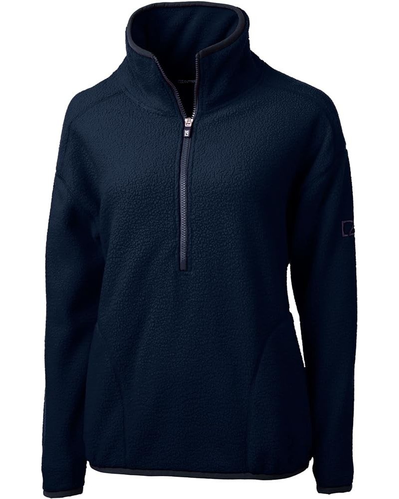 Cascade Eco Womens Sherpa Fleece Pullover Navy Blue $43.87 Jackets