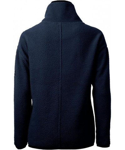 Cascade Eco Womens Sherpa Fleece Pullover Navy Blue $43.87 Jackets