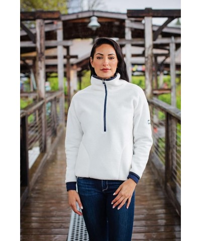 Cascade Eco Womens Sherpa Fleece Pullover Navy Blue $43.87 Jackets