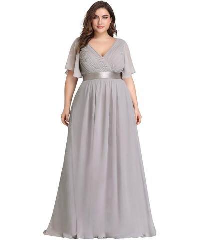 Womens Plus Size Bridesmaid Dress Chiffon Long Formal Evening Prom Dresses 9890 Grey $34.02 Dresses