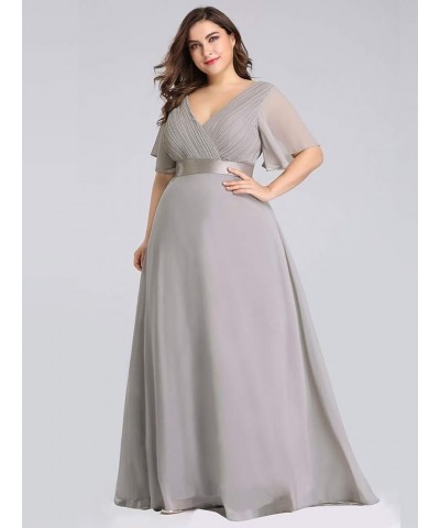 Womens Plus Size Bridesmaid Dress Chiffon Long Formal Evening Prom Dresses 9890 Grey $34.02 Dresses