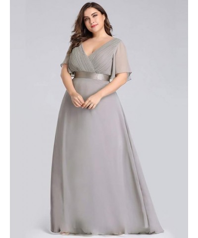 Womens Plus Size Bridesmaid Dress Chiffon Long Formal Evening Prom Dresses 9890 Grey $34.02 Dresses