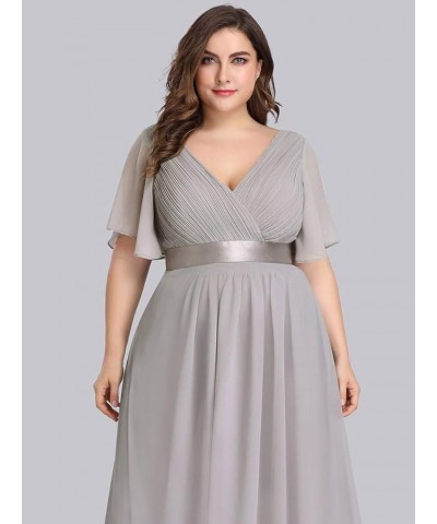 Womens Plus Size Bridesmaid Dress Chiffon Long Formal Evening Prom Dresses 9890 Grey $34.02 Dresses