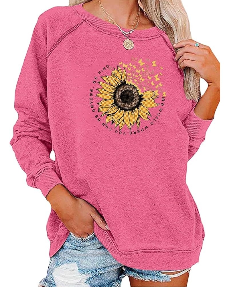 Women's Long Sleeve Funny T Shirt Cute Tops Novelty Cool Tee 2 Rose $11.39 Tops