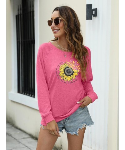 Women's Long Sleeve Funny T Shirt Cute Tops Novelty Cool Tee 2 Rose $11.39 Tops