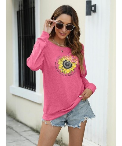 Women's Long Sleeve Funny T Shirt Cute Tops Novelty Cool Tee 2 Rose $11.39 Tops