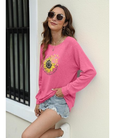 Women's Long Sleeve Funny T Shirt Cute Tops Novelty Cool Tee 2 Rose $11.39 Tops