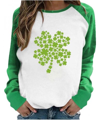 Happy St. Patrick's Day Sweatshirt for Women 2024 Loose Fit Raglan Sleeve Shirt Lucky Irish Shamrock Graphic Tees 19green $4....