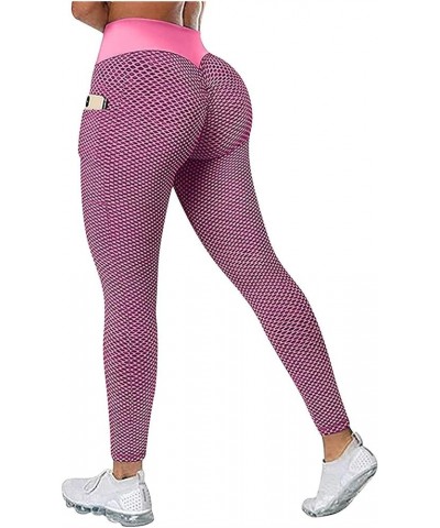 2PCS Leggings for Women Tummy Control Butt Lift High Waisted Workout Yoga Pants Tummy Control Gym Compression Tights X-pink $...