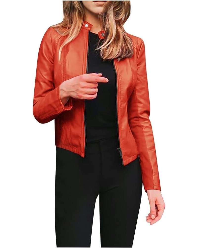 Women's Blazers Casual Long Sleeve Open Front Short Cardigan Suit Jacket Coat Top Oversized Blazers Orange-2 $13.23 Blazers