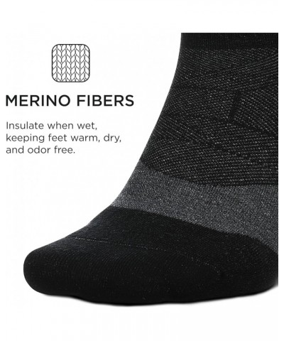 Merino 10 Cushion Mini Crew Sock Charcoal Stripe (1 Pair) Charcoal $13.50 Activewear