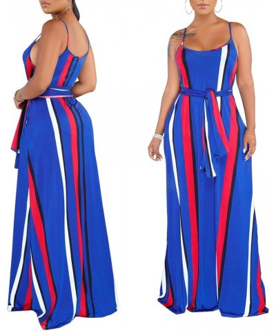 Womens Plus-Size Summer Bohemian Beach Sundress Spaghetti Strap Loose Long Maxi Dresses with Pockets Blue Plus Size Maxi Dres...