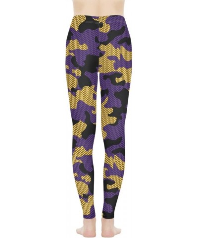 Sunflower Workout Legging Pants Full Length, Leopard Women Tummy Control Yoga Pants, Long Leggings for Sport Running Purple &...