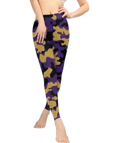 Sunflower Workout Legging Pants Full Length, Leopard Women Tummy Control Yoga Pants, Long Leggings for Sport Running Purple &...