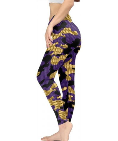 Sunflower Workout Legging Pants Full Length, Leopard Women Tummy Control Yoga Pants, Long Leggings for Sport Running Purple &...