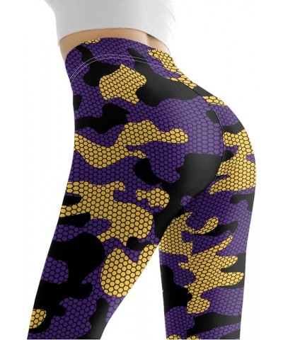 Sunflower Workout Legging Pants Full Length, Leopard Women Tummy Control Yoga Pants, Long Leggings for Sport Running Purple &...