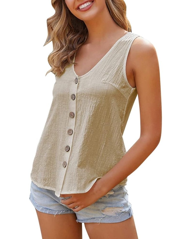 Patriotic Tank Tops for Women Summer Crewneck Sleeveless Basic Shirts Casual Loose Fit Colorful T Shirts Blouses 55 Khaki $8....