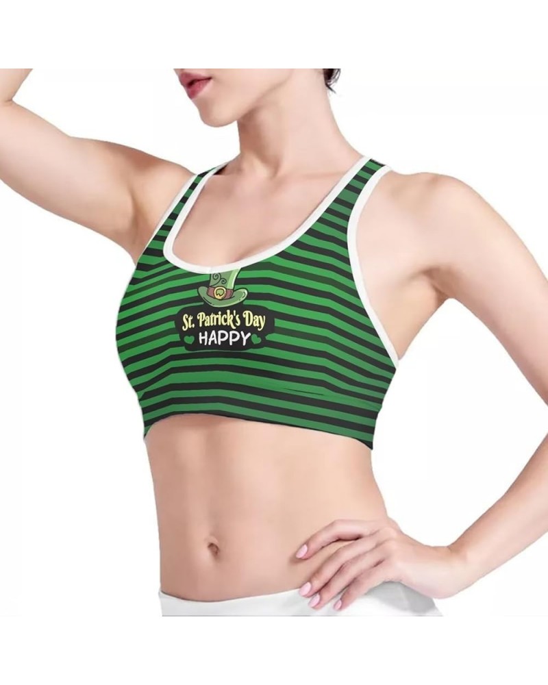 Womens Padded Sports Bras Yoga Workout Crop Tank Tops for Running S-6XL St. Patrick's Day Green Hat With Buckle Design $8.40 ...