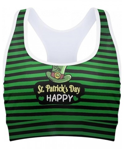 Womens Padded Sports Bras Yoga Workout Crop Tank Tops for Running S-6XL St. Patrick's Day Green Hat With Buckle Design $8.40 ...