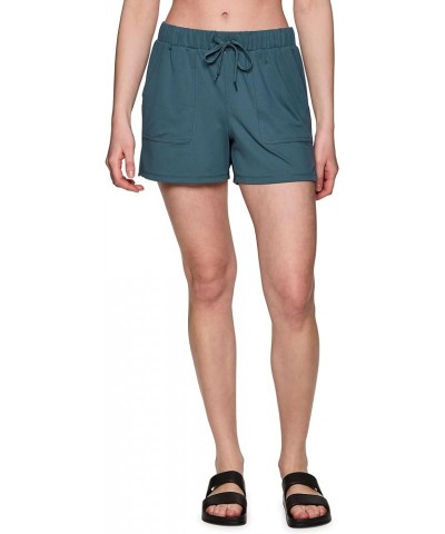 Active Women's Lightweight Breathable Relaxed French Terry Athletic Walking Lounge Shorts Peached Teal $10.04 Activewear