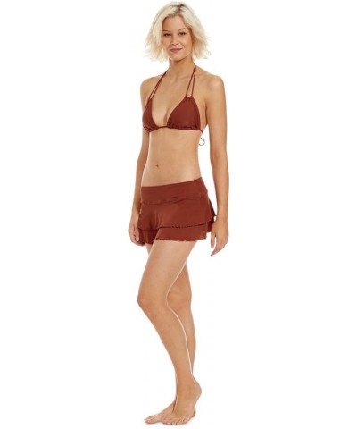 womens Smoothies Lambada Solid Mesh Cover Up Skirt Swimsuit Terracotta $13.10 Swimsuits