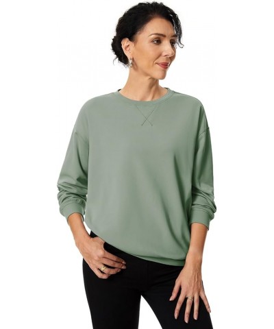 Sweatshirts for Women Loose Fit Pullover Lightweight Sweatshirt Soft Comfortable Grandma Top Elderly Women Green $9.67 Hoodie...