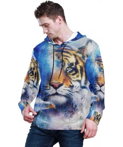 Owl Wolf Eagle Deer Hoodie Pullover Long Sleeves Thin Workout Sweatshirts Tiger With Bird $17.50 Hoodies & Sweatshirts