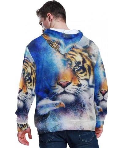 Owl Wolf Eagle Deer Hoodie Pullover Long Sleeves Thin Workout Sweatshirts Tiger With Bird $17.50 Hoodies & Sweatshirts