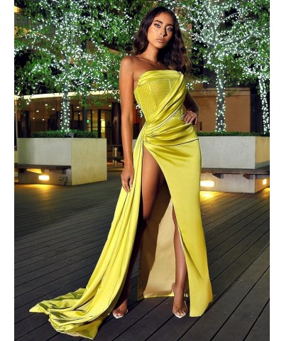 Strapless Prom Dresses Mermaid Evening Dresses Slit Ball Gowns for Women Formal Emerald Green $42.09 Dresses