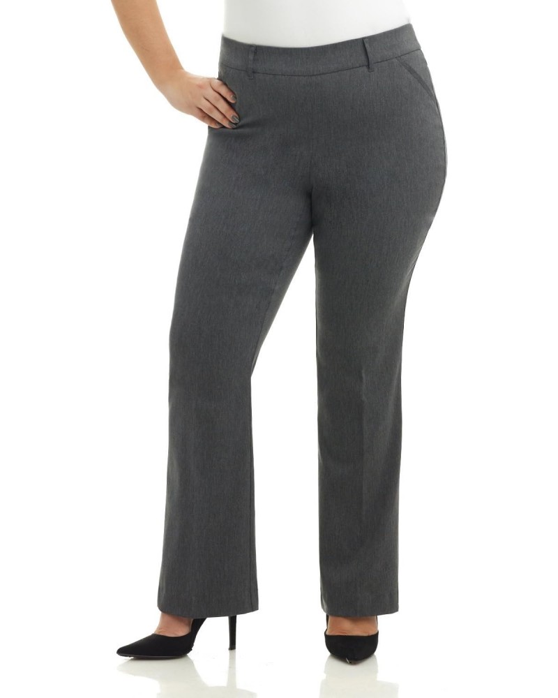 Curvy Woman Ease into Comfort Barely Bootcut Plus Size Pant (18W Short, Charcoal) $22.55 Pants