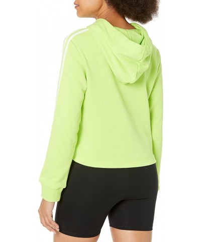 Women's Essentials 3-Stripes Cropped Hoodie Pulse Lime/White $21.03 Activewear