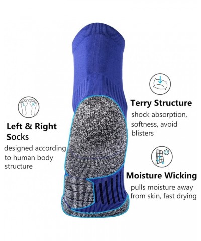 Compression Athletic Quarter Socks Cushioned for Men Women Kids 4-pairs Royal Blue $13.64 Activewear