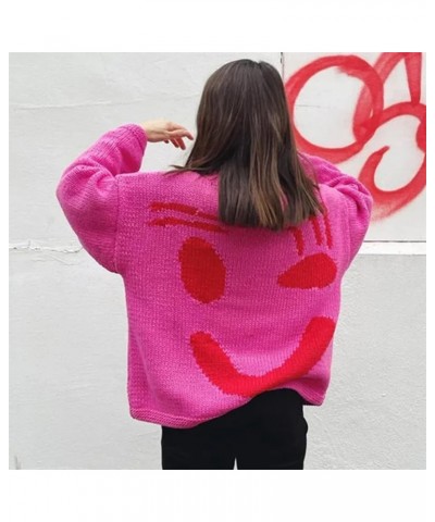 Happy Sunday Feel Good Knit Jumpers, Colorful Contrasting Knit Pullover Sweater for Women (Apricot,S) Small Rose Red $23.99 S...